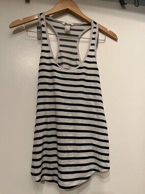 H&M Black and White Striped Tank Top Size Small
